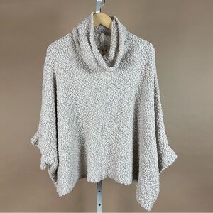 Hippie Rose Juniors Size Medium Textured Cowl-Neck Sweater Beige